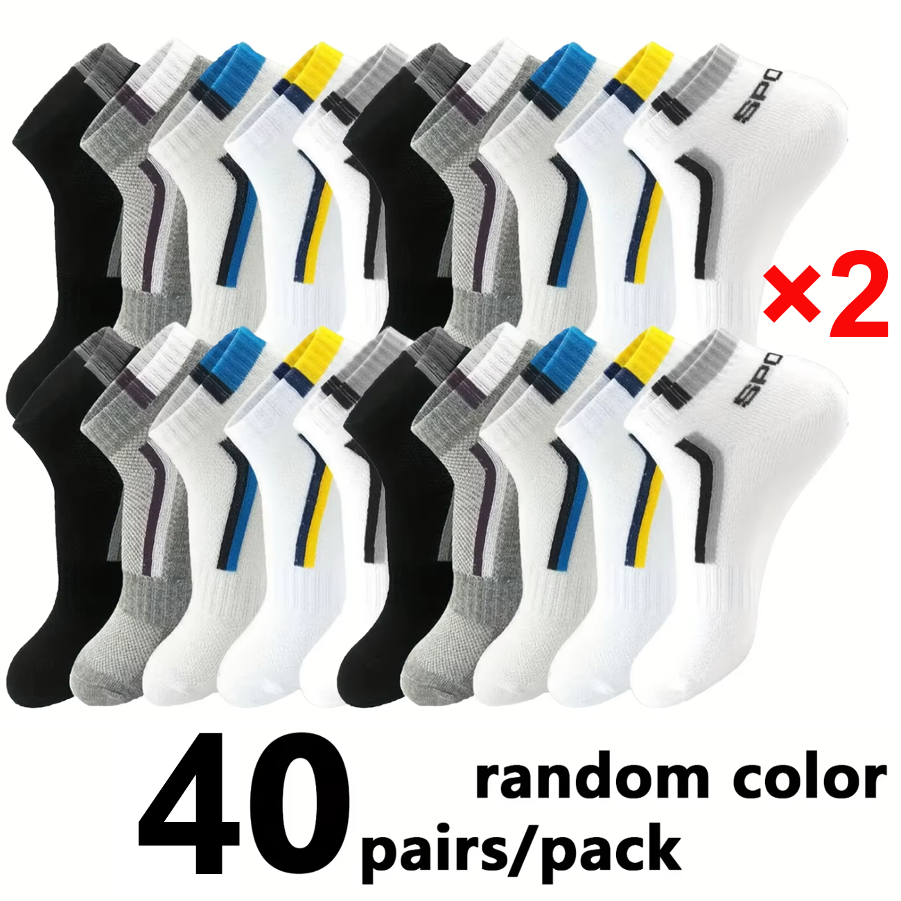 Ankle Sock Low Cut - 5/40 Pairs Mens Ankle Boat Socks