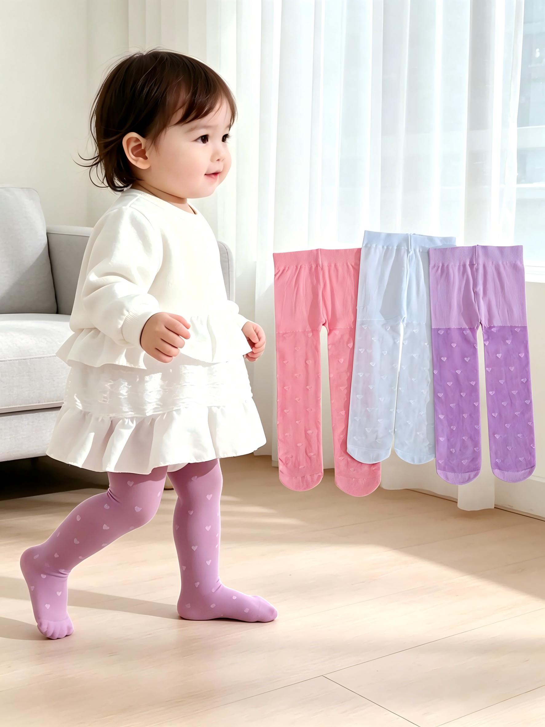 Tights Pantyhose Sheer - 3PCS Toddler Girls Heart Print Tights