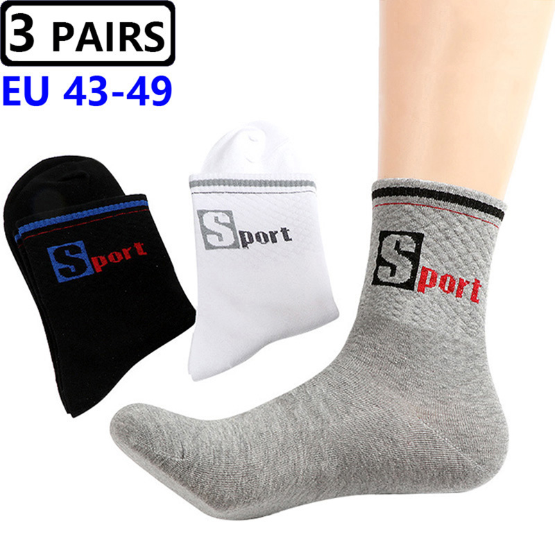 3 Pairs/Pack Big Large Socks E – Cotton Crew Sock Pack recenzja i cena