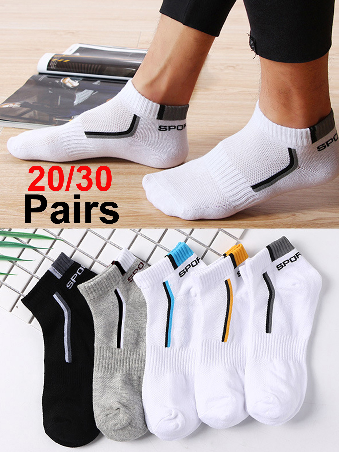 30pairs Men's Fashion Cotton B – Ankle Sock Low Cut recenzja i cena