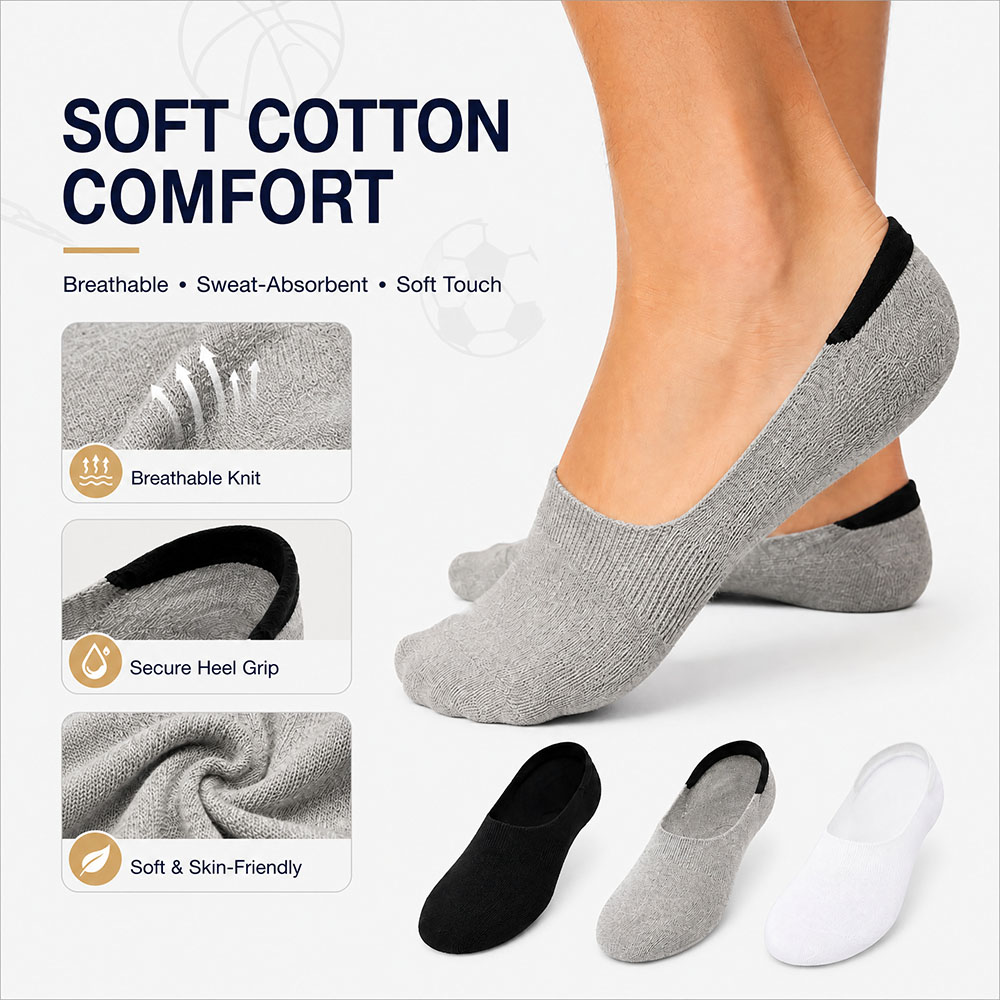 6 Pairs Unisex Cotton No Show  – Invisibility Sock Loafer recenzja i cena