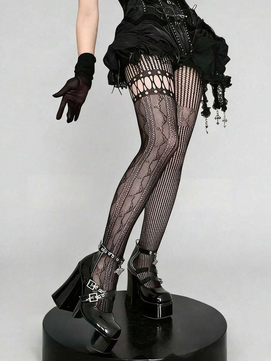 1pc Asymmetric Hollow Fishnet  – Fishnet Stocking Women recenzja i cena