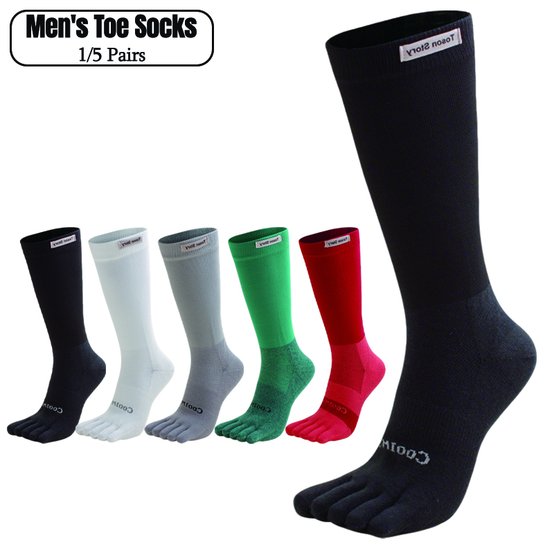 1/5 Pairs Men's High Crew Five – Toe Sock Split recenzja i cena