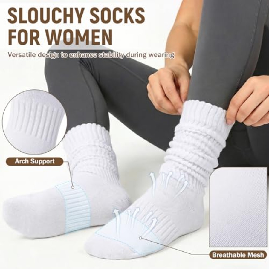 Chalier 5 Pairs Slouchy Socks  – Boot Sock Slouchy recenzja i cena