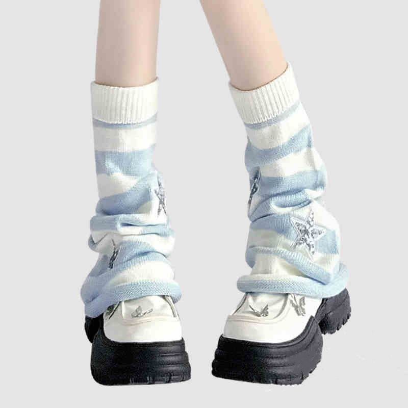 Y2K Striped Leg Warmers Star R – Boot Sock Slouchy recenzja i cena