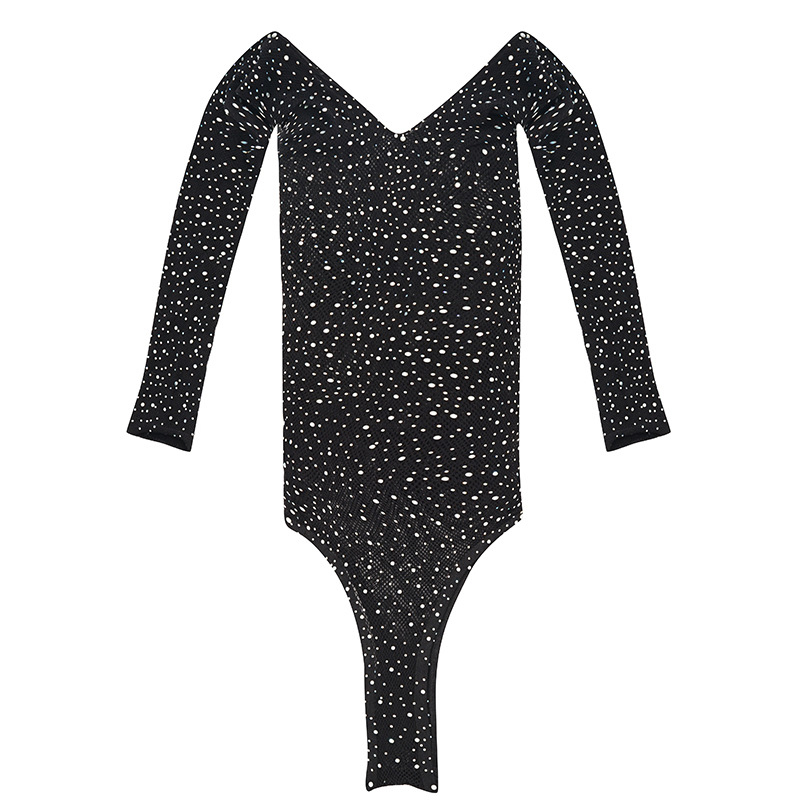 Women Rhinestone Glitter Bodys – Fishnet Stocking Women recenzja i cena