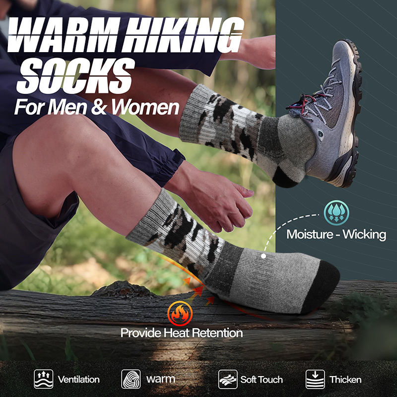 4Pairs Thick Gray Camouflage S – Wool Hiking Sock recenzja i cena