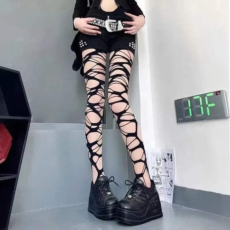 Sexy Black Ripped Fishnet Tigh – Fishnet Stocking Women recenzja i cena