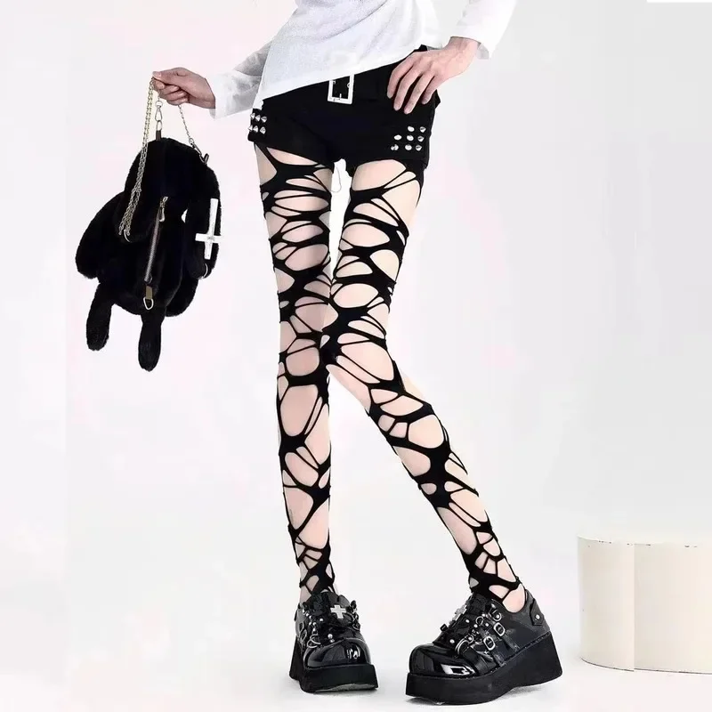 Sexy Black Ripped Fishnet Tigh – Fishnet Stocking Women recenzja i cena