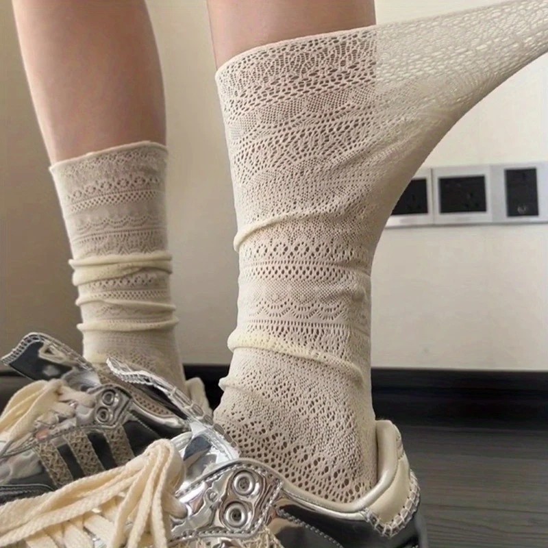 1/4 Pairs Women Lace Trimmed K – Knee High Sock Women recenzja i cena