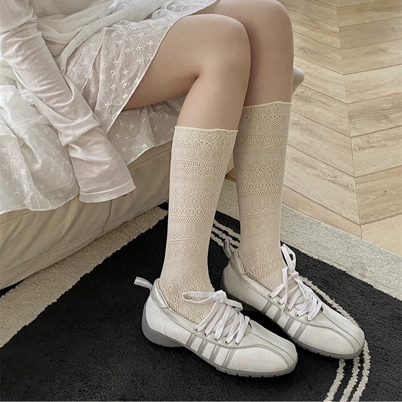 1/4 Pairs Women Lace Trimmed K – Knee High Sock Women recenzja i cena