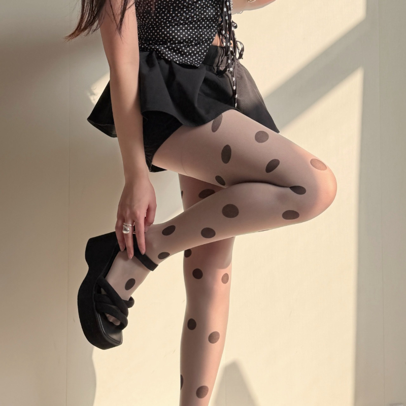Retro Polka Dot Sheer Tights f – Tights Pantyhose Sheer recenzja i cena
