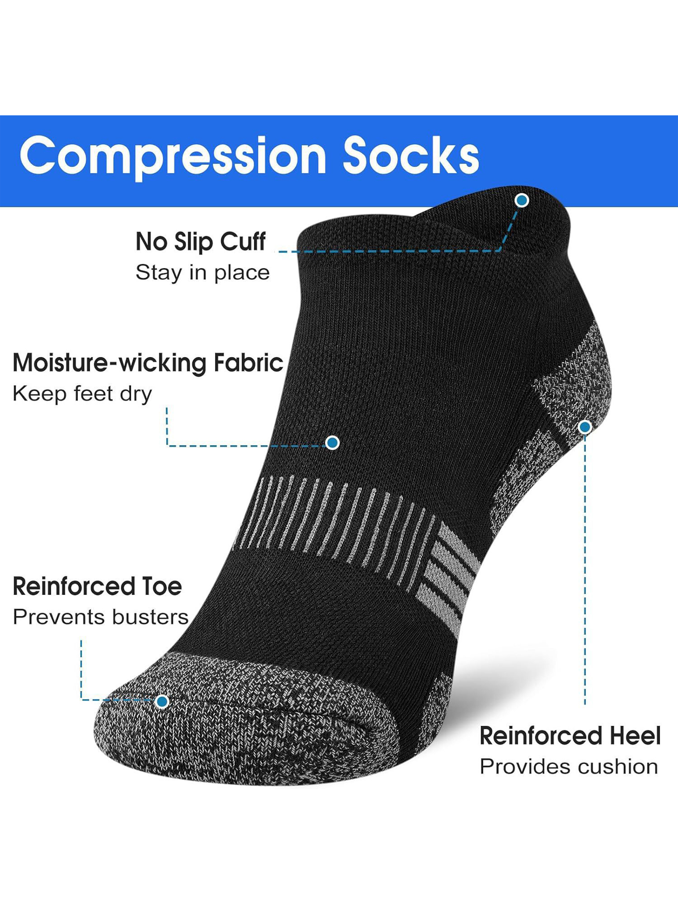 Men's Ankle Socks 6/12 Pairs B – Ankle Sock Low Cut recenzja i cena