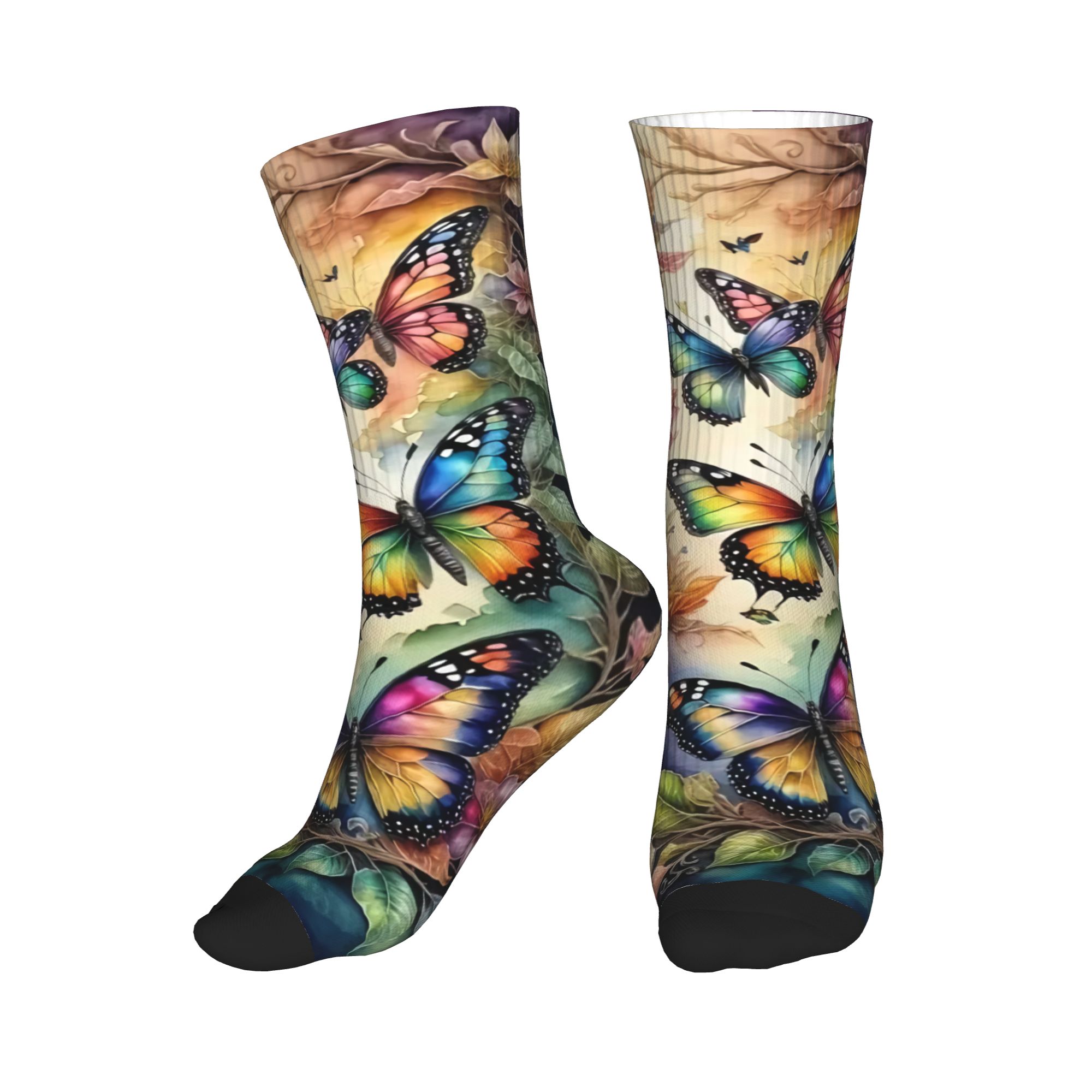 Colorful Butterflies and Flowe – Dress Sock Men recenzja i cena