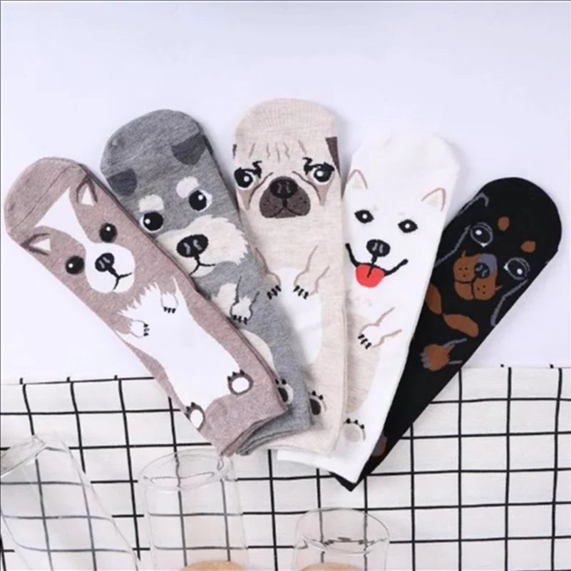 5 Pairs/pack Funny Cartoon Dog – Cotton Crew Sock Pack recenzja i cena