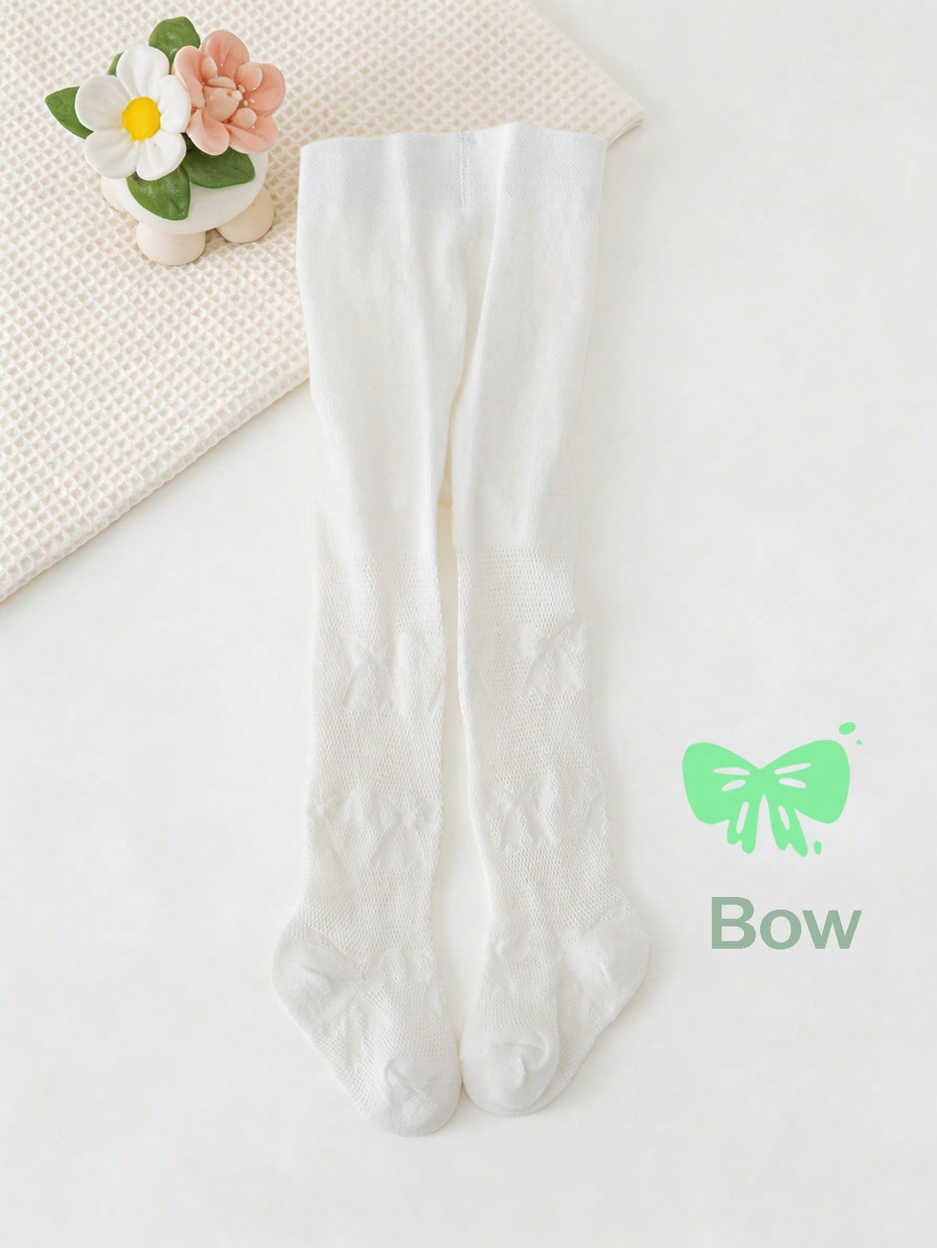 3/1 Pcs Girls White Bow Print  – Tights Pantyhose Sheer recenzja i cena