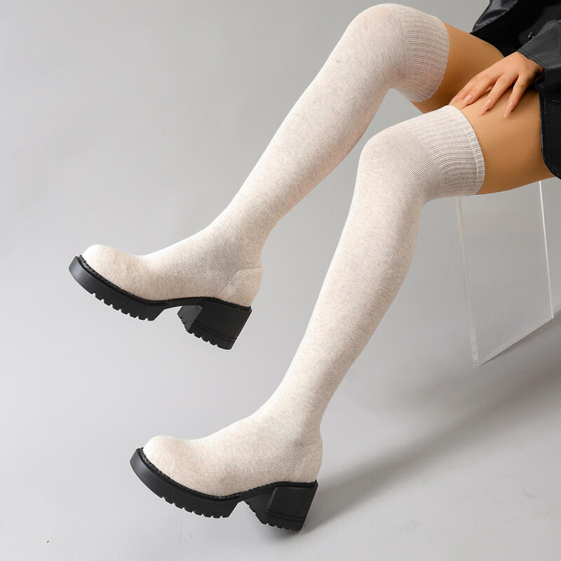 Chunky Platform Over The Knee  – Knee High Sock Women recenzja i cena
