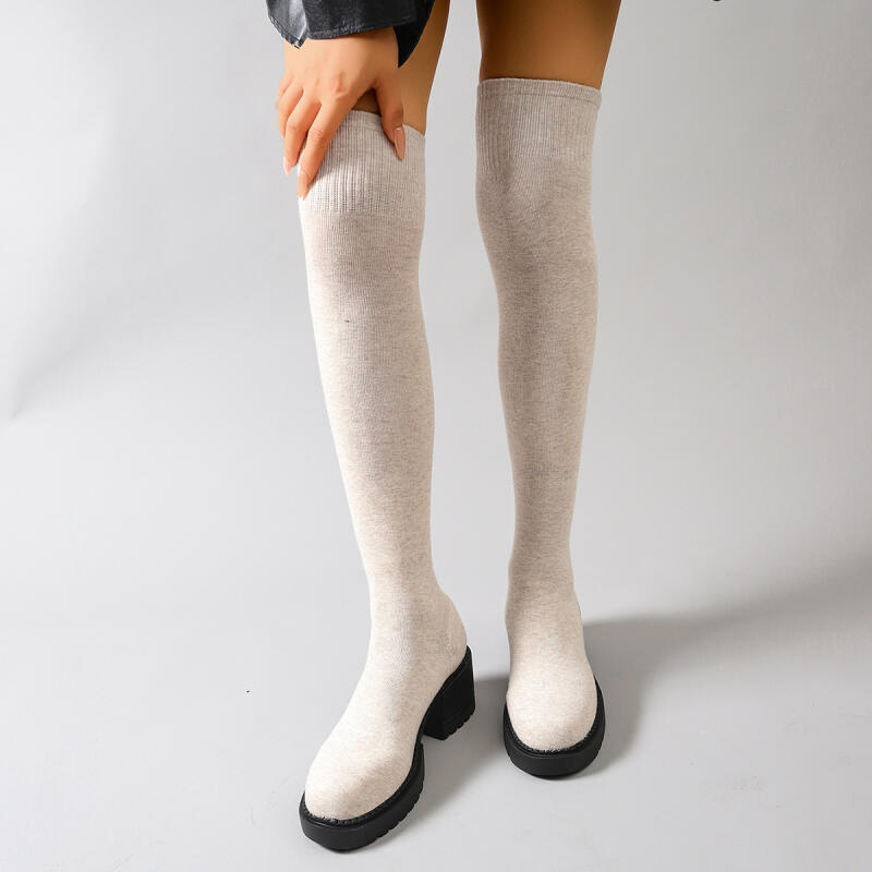 Chunky Platform Over The Knee  – Knee High Sock Women recenzja i cena