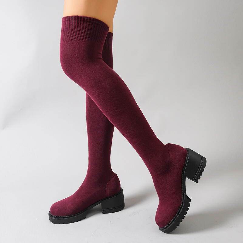Chunky Platform Over The Knee  – Knee High Sock Women recenzja i cena