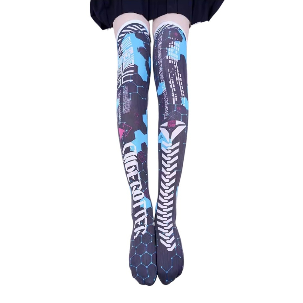 Anime Game Robot AI Mech Stock – Knee High Sock Women recenzja i cena