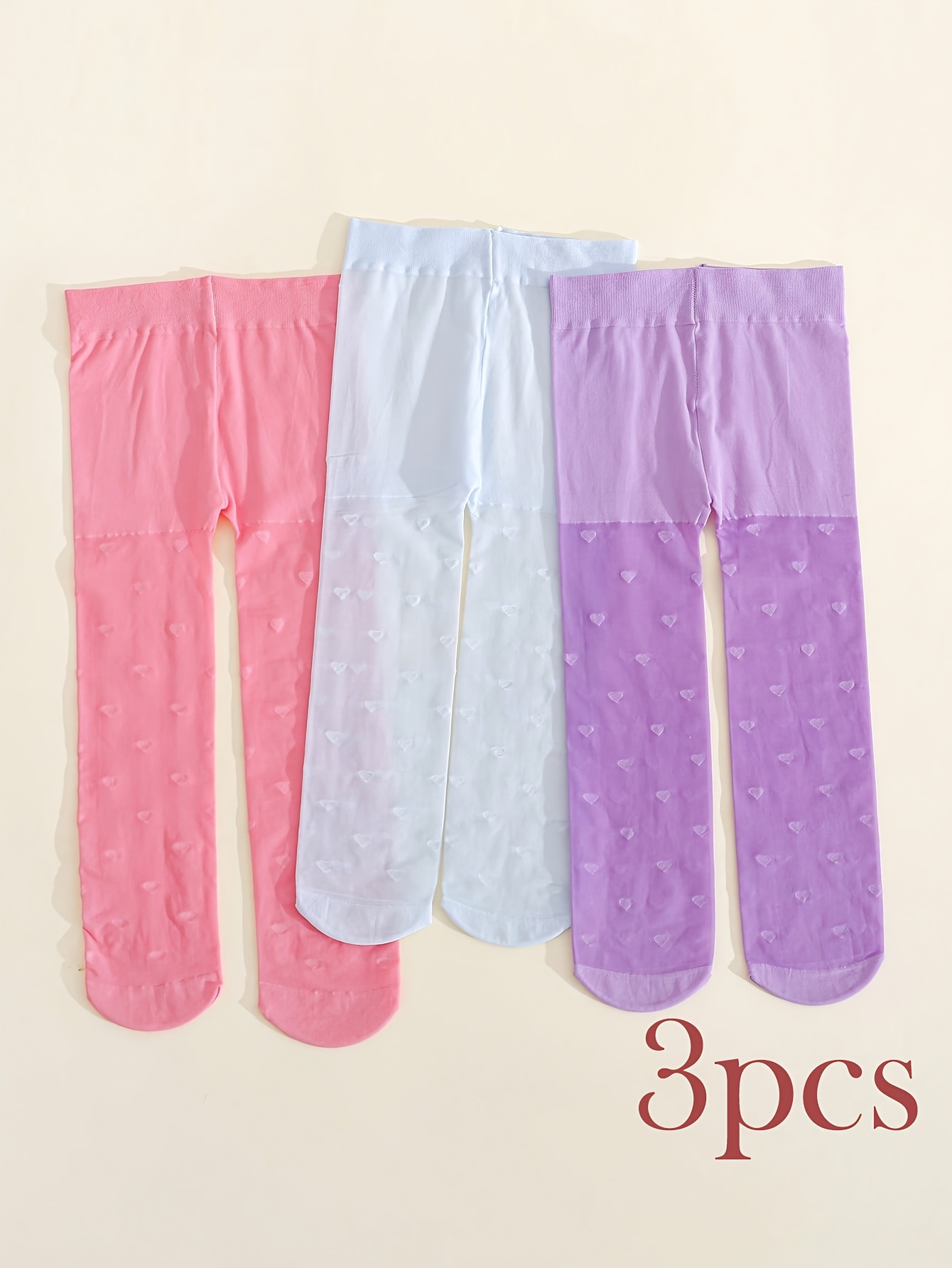 3PCS Toddler Girls Heart Print – Tights Pantyhose Sheer recenzja i cena