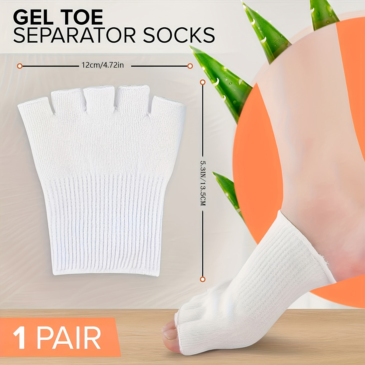 1 Pair Cotton Fiber Gel Split  – Toe Sock Split recenzja i cena
